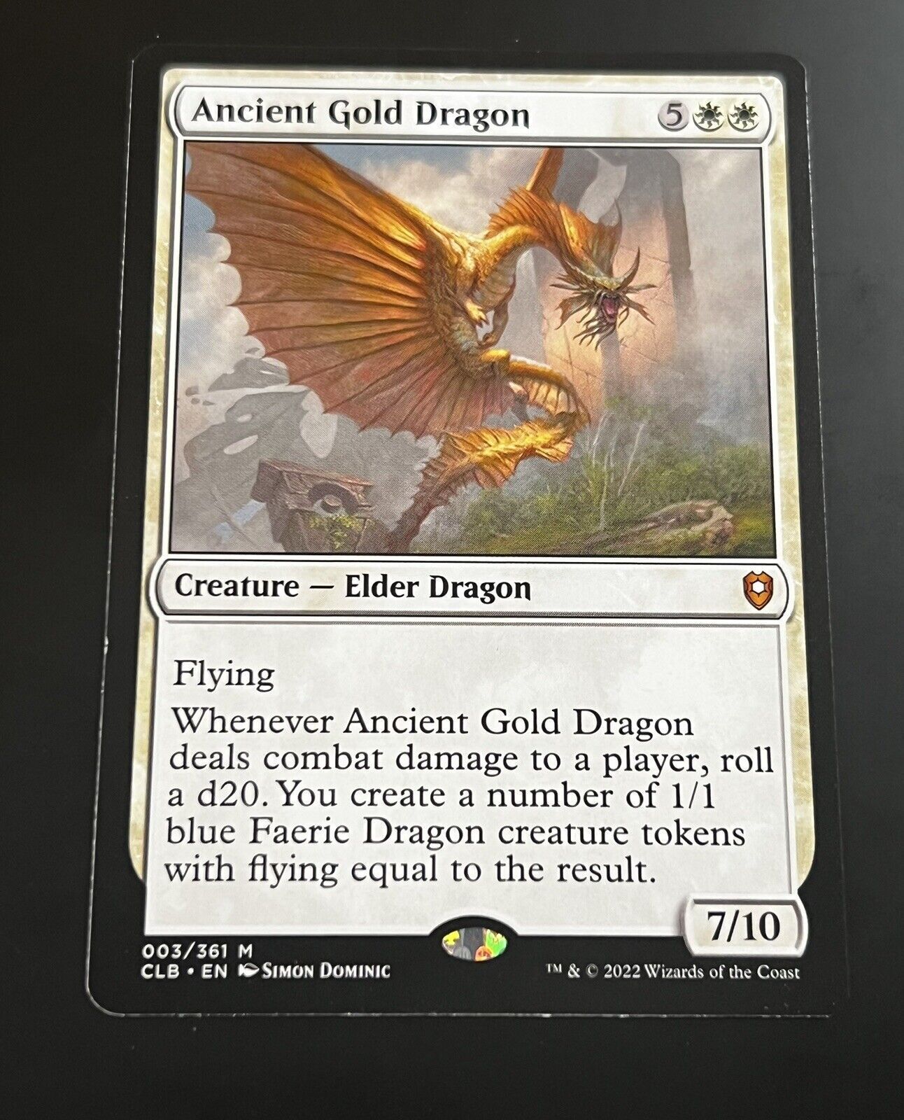 MTG Battle for Baldur's Gate (CLB) Mythic Ancient Gold Dragon 3 NM