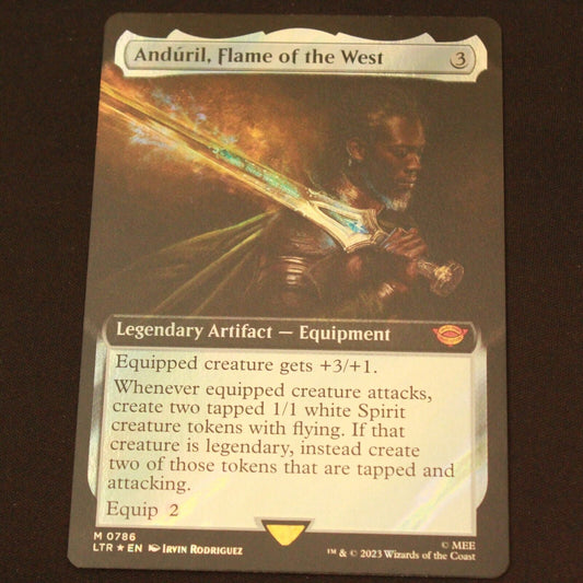 MTG Lord of the Rings LTR Anduril Flame of West Extended Art Surge Foil 786 NM