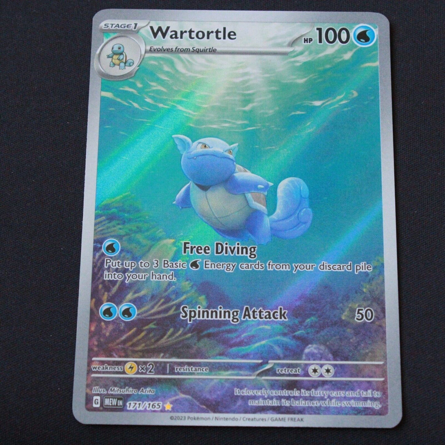 Pokemon Scarlet and Violet 151 Illustration Rare Holofoil Wartortle 171/165 NM