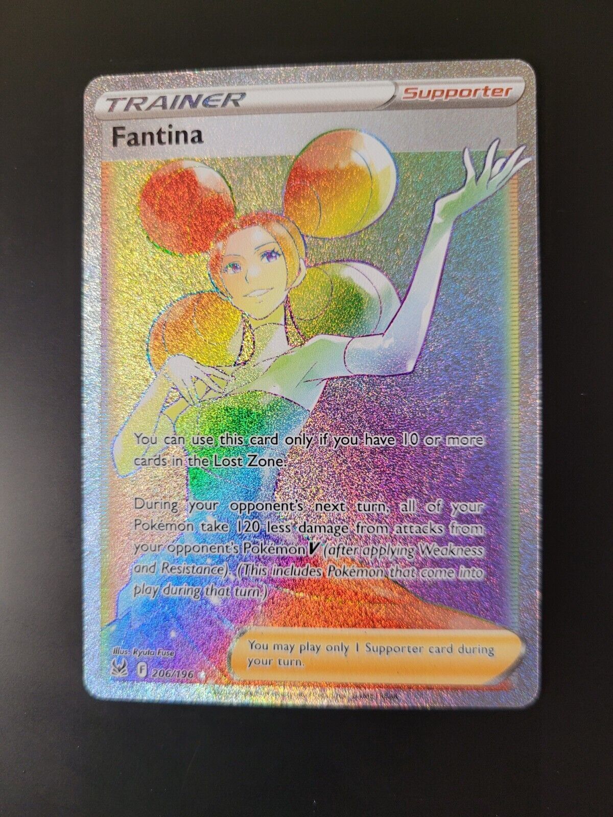 Pokemon Lost Origin Secret Rare Holo Fantina (Secret) 206/196 NM