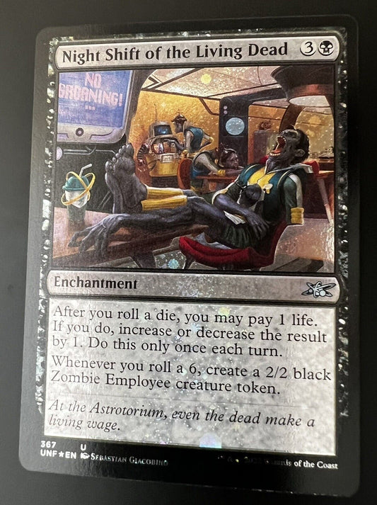 MTG Unfinity (UNF) Mythic GALAXY FOIL Night Shift of the Living Dead 367 NM