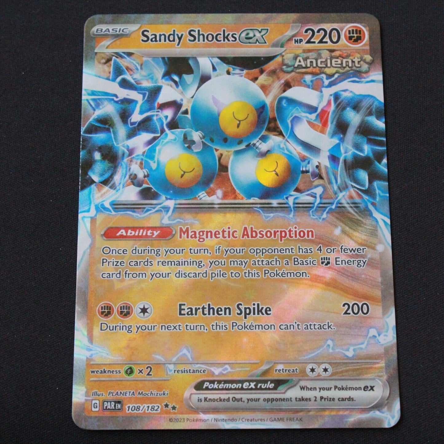 Pokemon SV04: Paradox Rift Double Rare Holofoil Sandy Shocks ex 108/182 NM