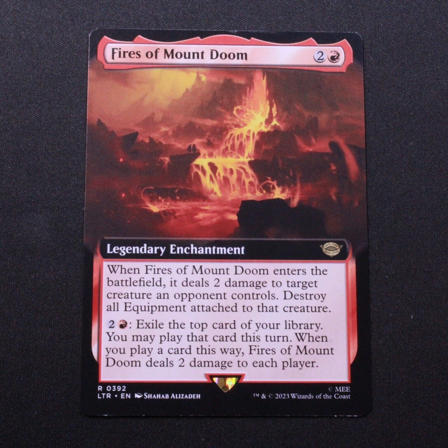 MTG The Lord of the Rings (LTR) Rare Fires of Mount Doom (Extended Art) 392 NM