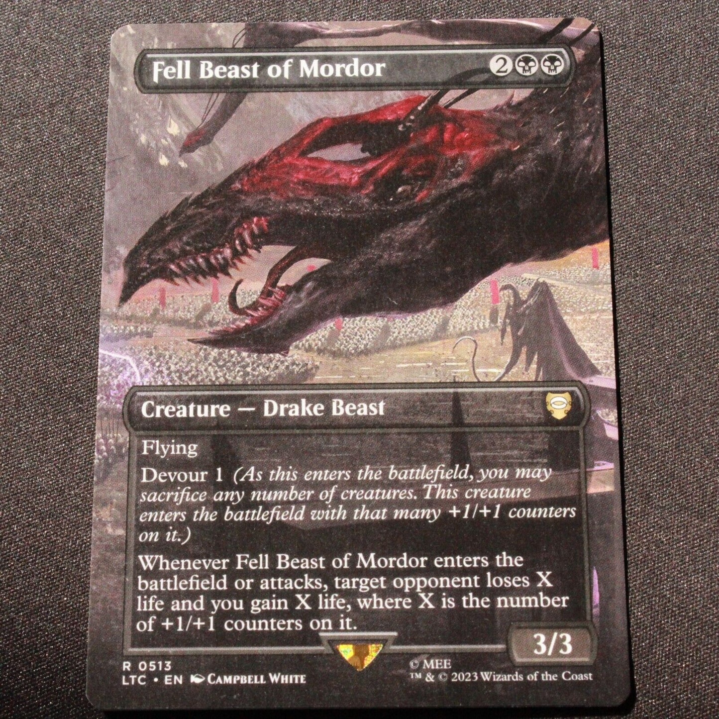 MTG Commander Lord of the Rings LTC Fell Beast of Mordor Borderless 513 NM