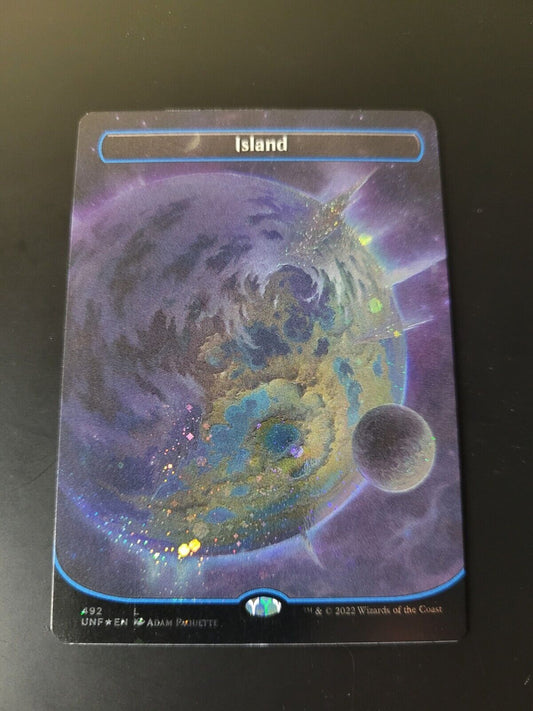 MTG Unfinity (UNF) Land Island (Borderless) (Galaxy Foil) 492 LP