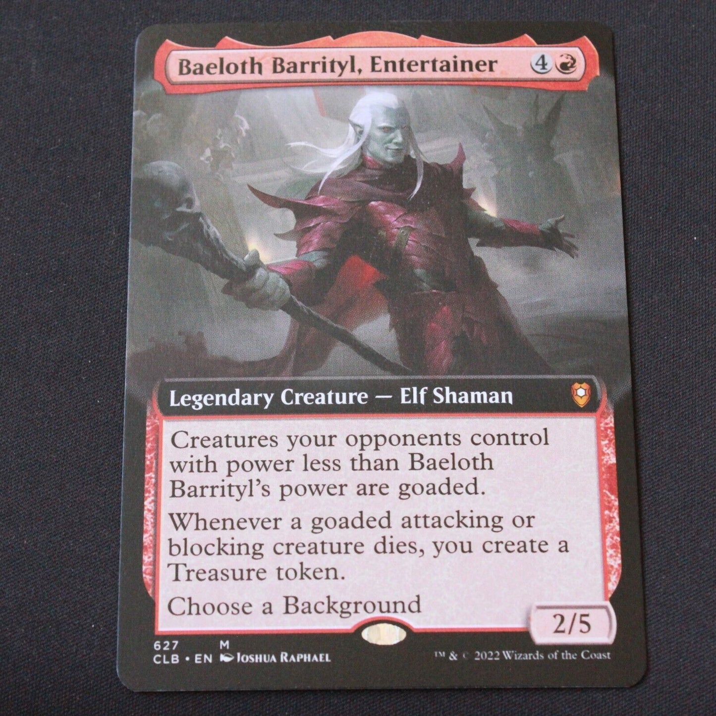 MTG Baldurs Gate (CLB) Mythic Baeloth Barrityl Entertainer (Extended Art) 627 NM