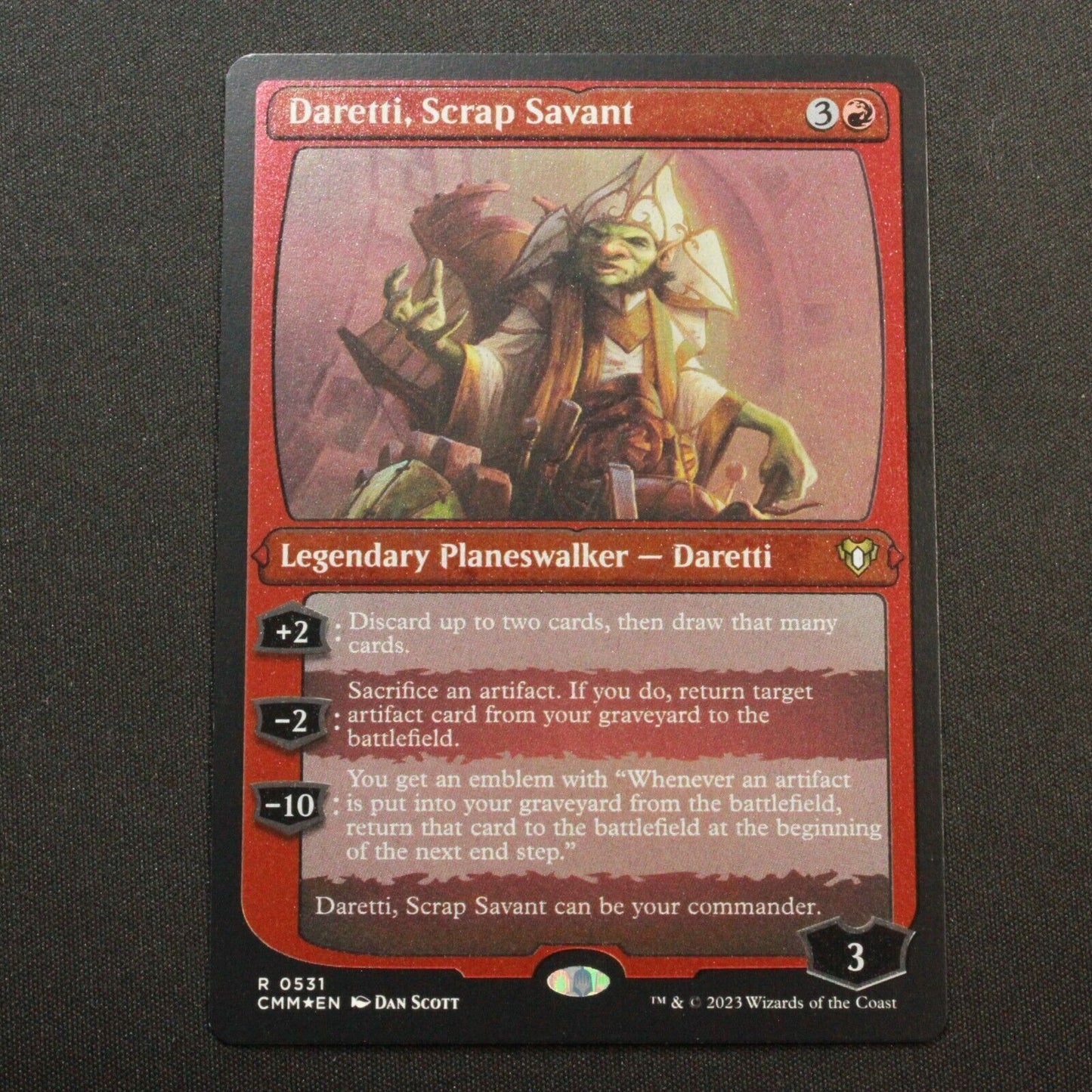 MTG Commander Masters (CMM) Rare FOIL Daretti, Scrap Savant (Foil Etched) 531 NM