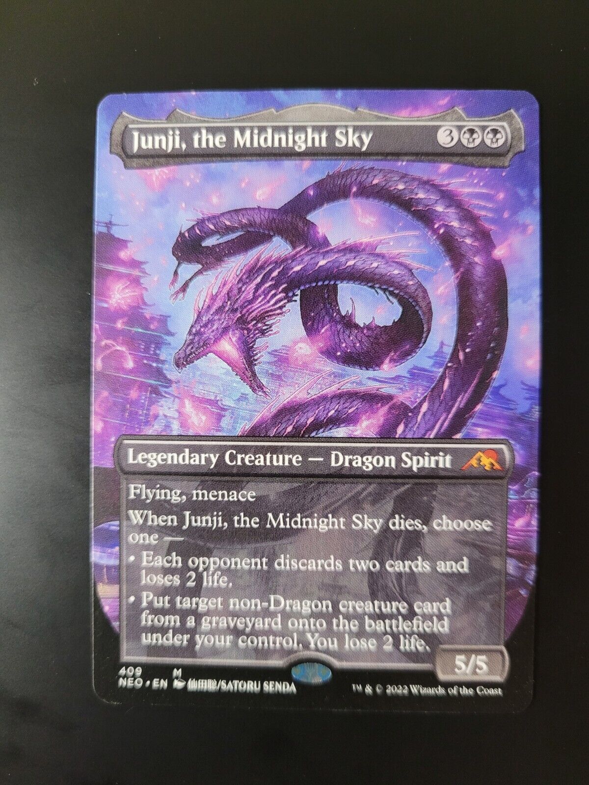 MTG Kamigawa: Neon Dynasty NEO Mythic Junji, the Midnight Sky Borderless 409 NM