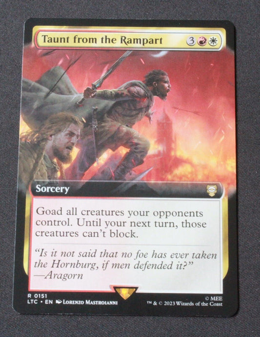 MTG Cmdr:Lord of the Rings (LTC) Rare Taunt from the Rampart Extended Art 151 NM