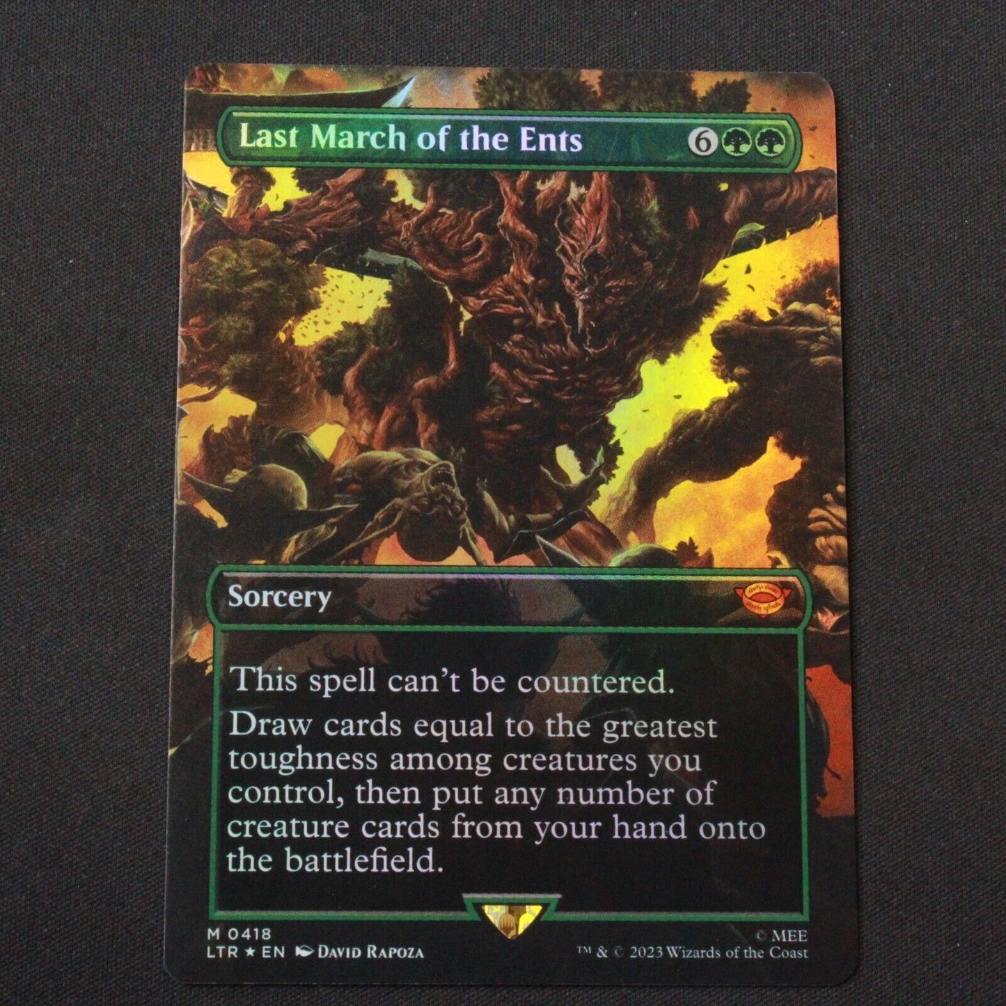 MTG Lord of the Rings (LTR) Mythic FOIL Last March of the Ents Borderless 418 NM