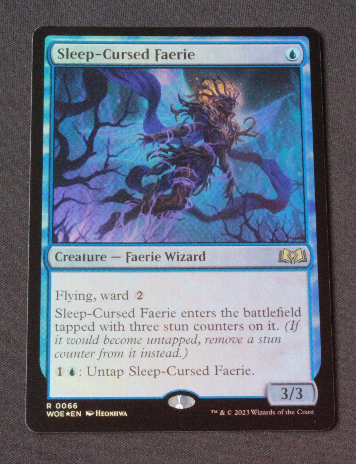 MTG Wilds of Eldraine (WOE) Rare FOIL Sleep-Cursed Faerie 66 NM