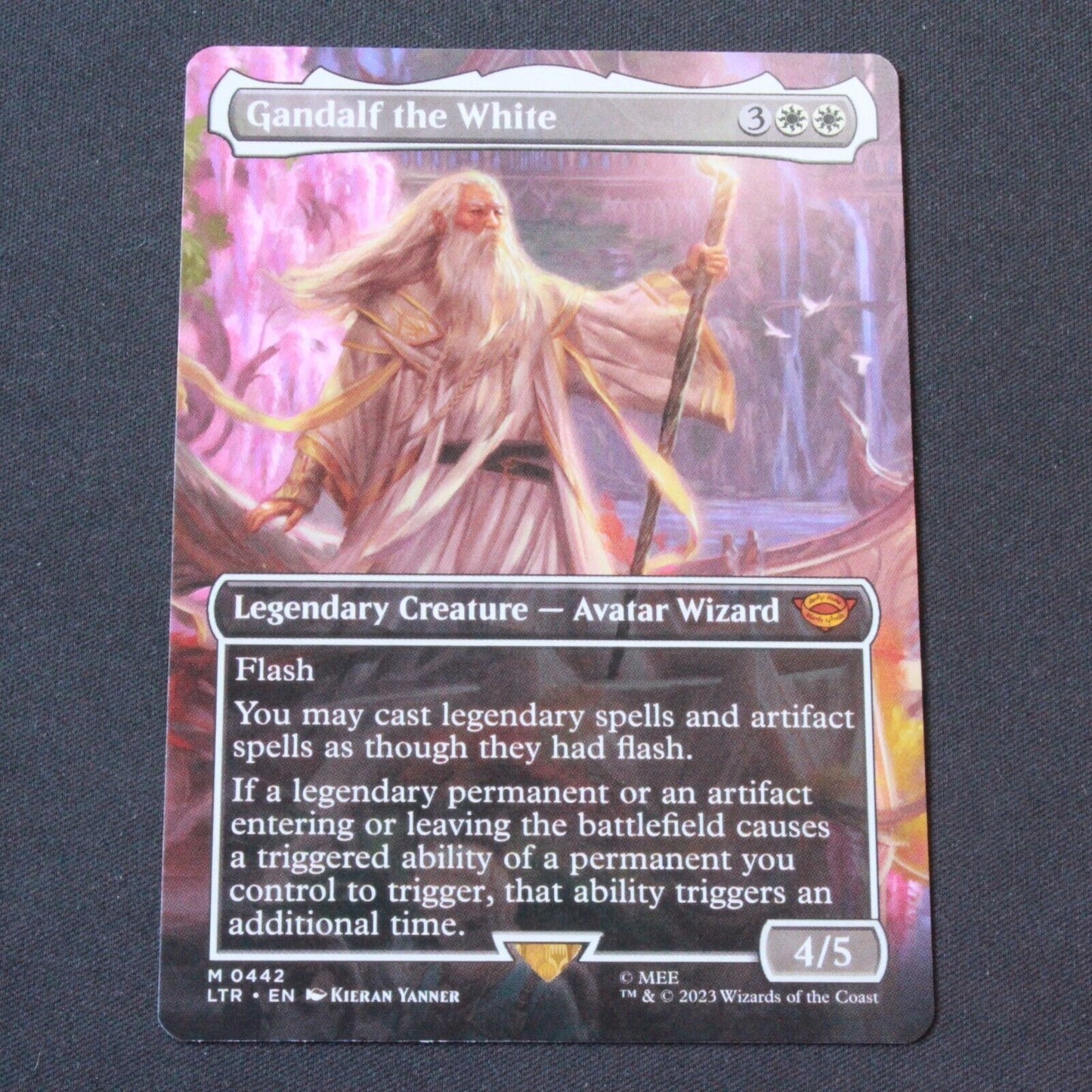 MTG The Lord of the Rings (LTR) Mythic Gandalf the White Borderless 442 NM