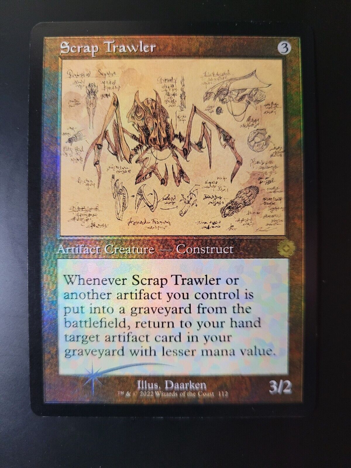 MTG The Brothers War Retro Frame Artifacts FOIL Scrap Trawler Schematic 112 NM