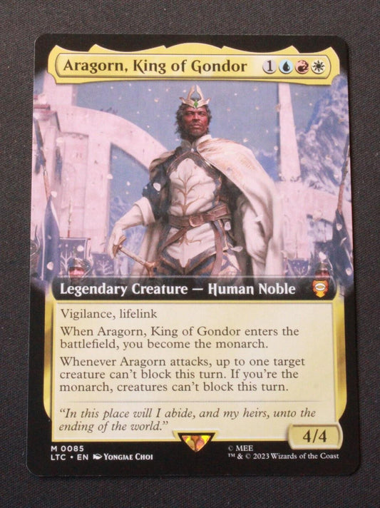 MTG Commander Lord of the Rings LTC Aragorn King of Gondor Extended Art 85 NM