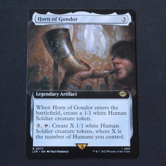 MTG The Lord of the Rings (LTR) Rare Horn of Gondor (Extended Art) 377 NM