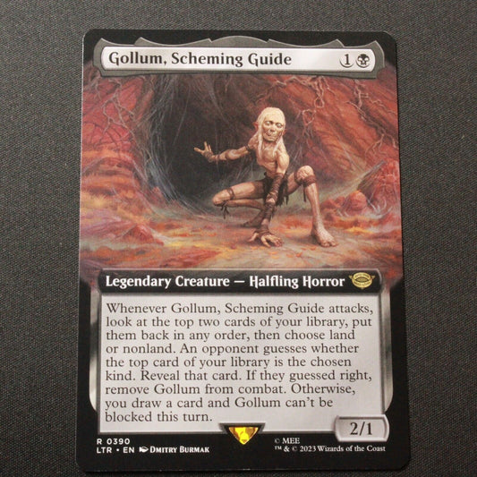 MTG The Lord of the Rings (LTR) Rare Gollum, Scheming Guide Extended Art 390 NM