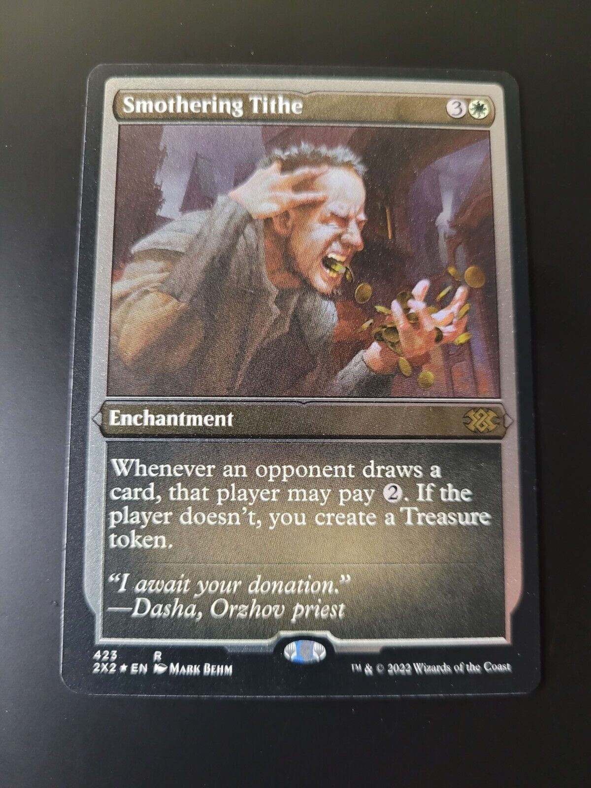MTG Double Masters 2022 (2X2) Rare FOIL Smothering Tithe (Foil Etched) 423 NM