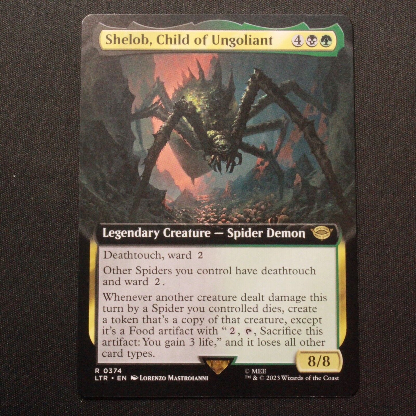 MTG The Lord of the Rings LTR Rare Shelob Child of Ungoliant Extended Art 374 NM