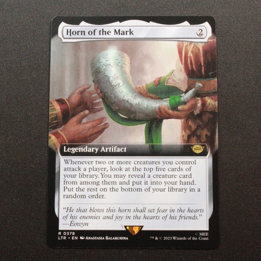 MTG The Lord of the Rings (LTR) Rare Horn of the Mark (Extended Art) 378 NM