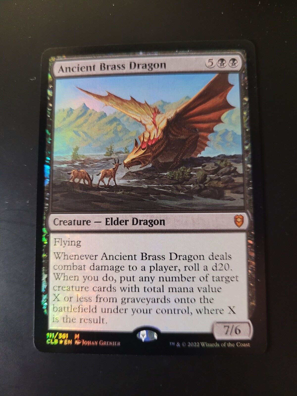 MTG Commander Legends: Baldur's Gate (CLB) M FOIL Ancient Brass Dragon 111 NM