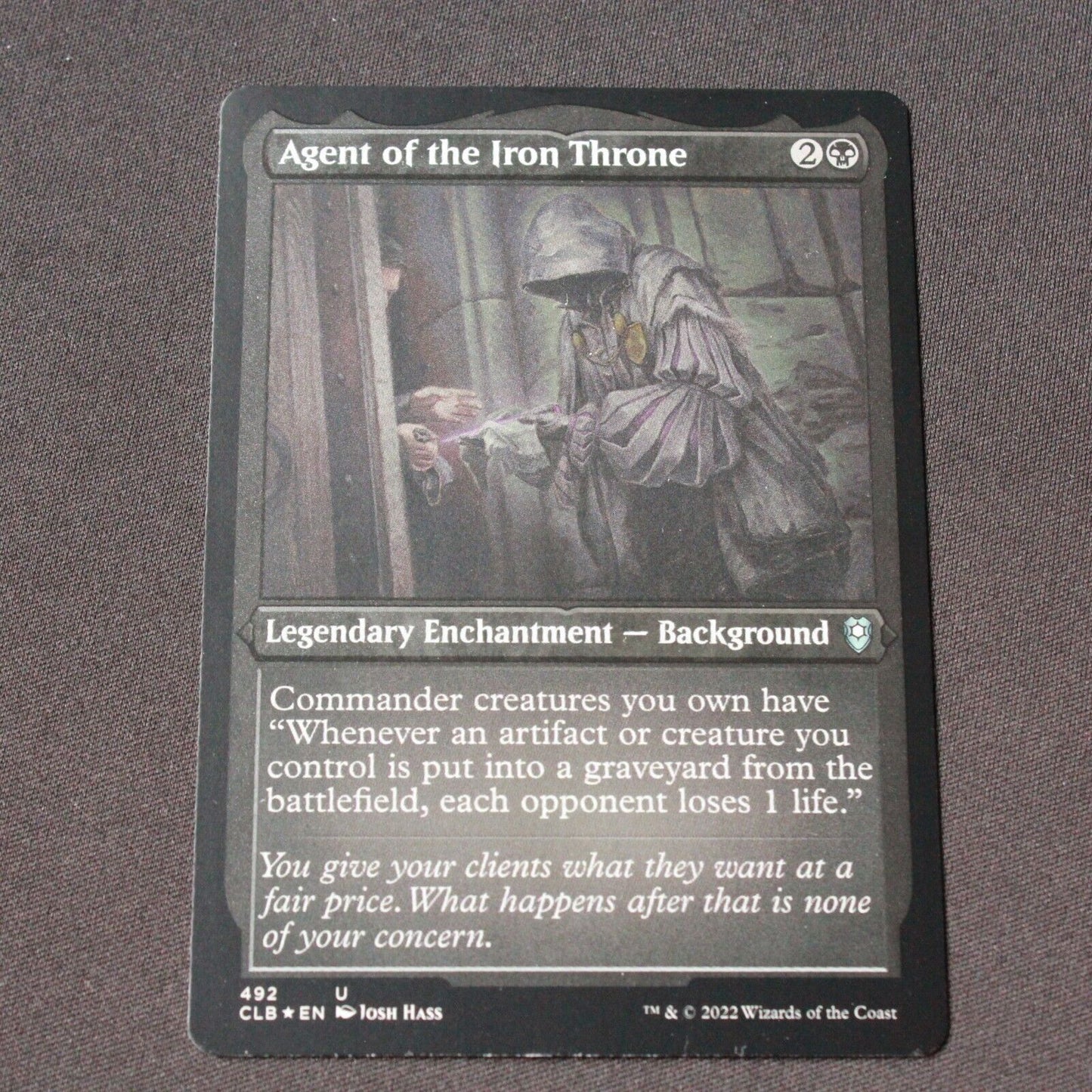 MTG Commander Legends Baldurs Gate CLB Agent of Iron Throne Foil Etched 492 NM