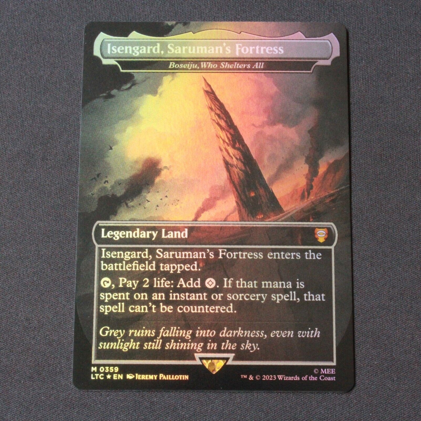 MTG Cmdr: Lord of the Rings LTC Mythic FOIL Isengard, Saruman's Fortress 359 NM