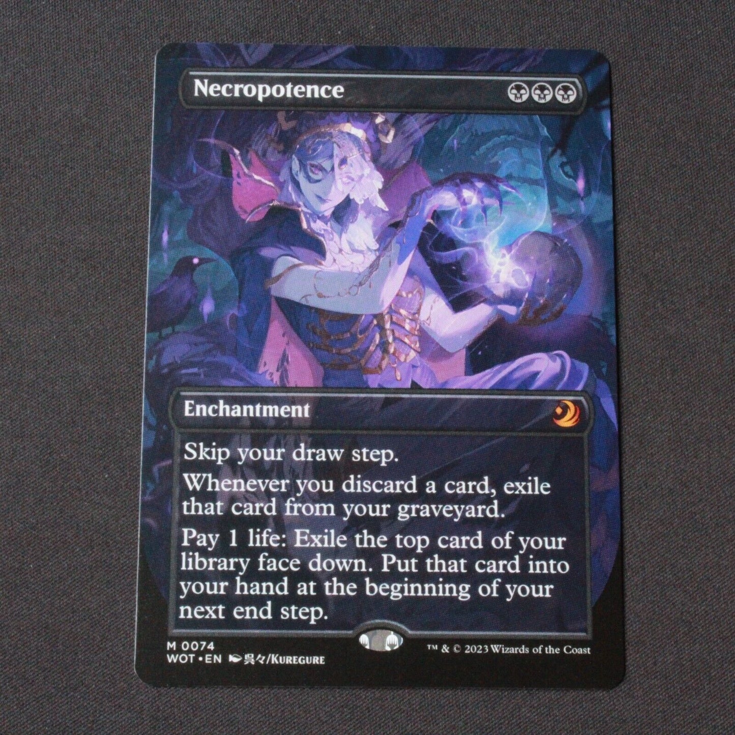 MTG Wilds of Eldraine: (WOT) Mythic Necropotence (Anime Borderless) 74 NM