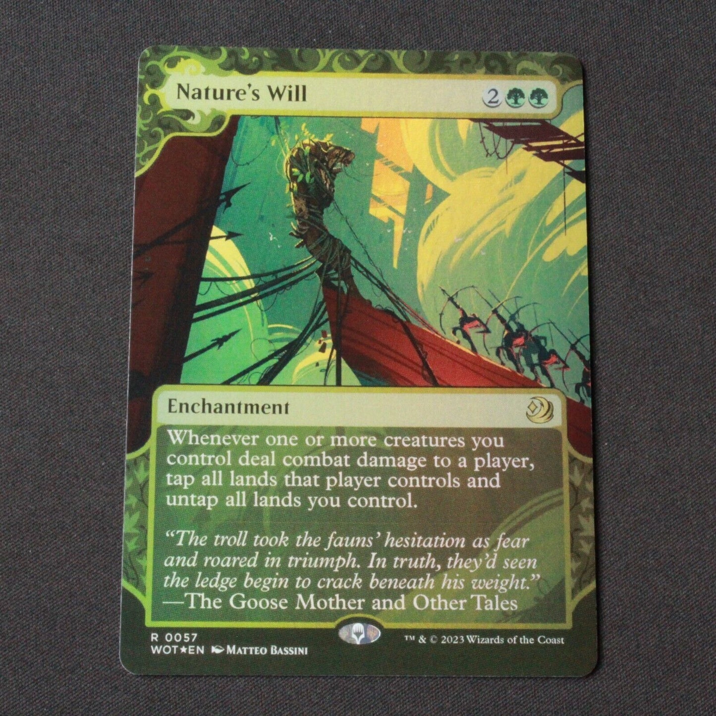 MTG Wilds of Eldraine: Enchanting Tales (WOT) Rare FOIL Nature's Will 57 NM